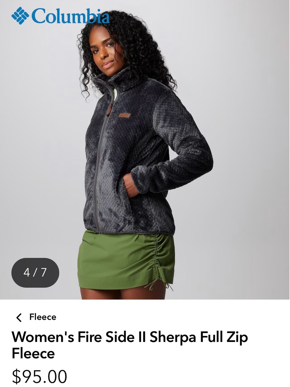 Women's Fire Side II Sherpa Full Zip Fleece - Charcoal